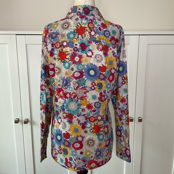 LIBERTY ART Fabrics of London Cotton Floral Print Shirt Button Front Size S/:P - Picture 7 of 15